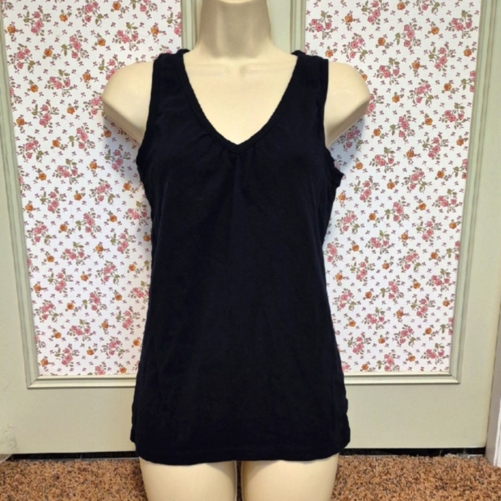 Merona Black V-Neck Tank Top Size Medium